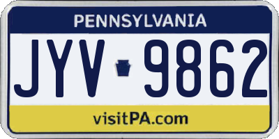 PA license plate JYV9862
