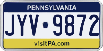 PA license plate JYV9872
