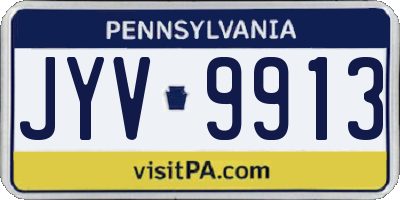 PA license plate JYV9913
