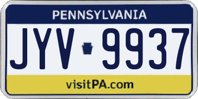 PA license plate JYV9937