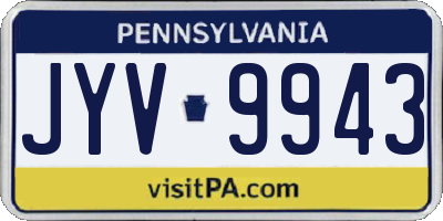 PA license plate JYV9943