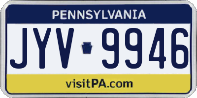 PA license plate JYV9946
