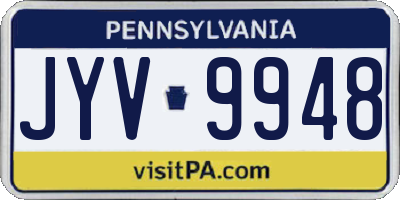 PA license plate JYV9948