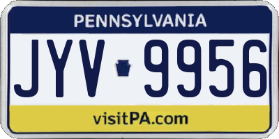 PA license plate JYV9956