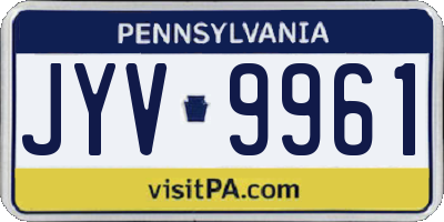 PA license plate JYV9961