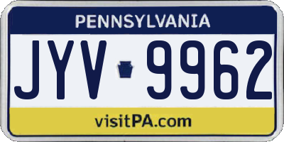 PA license plate JYV9962