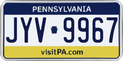 PA license plate JYV9967