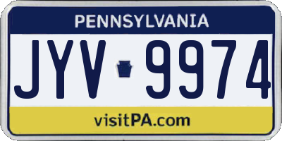 PA license plate JYV9974