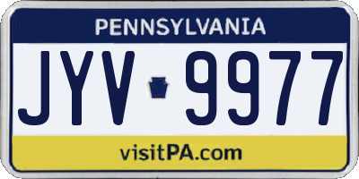 PA license plate JYV9977