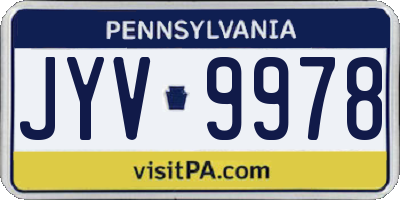 PA license plate JYV9978