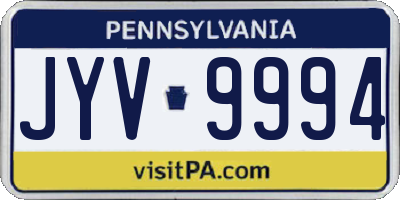 PA license plate JYV9994