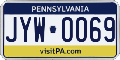PA license plate JYW0069