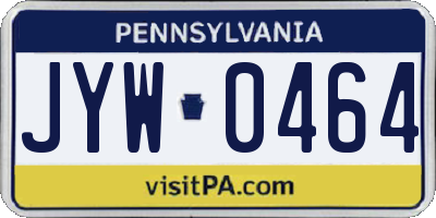 PA license plate JYW0464