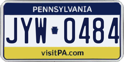 PA license plate JYW0484