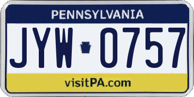 PA license plate JYW0757
