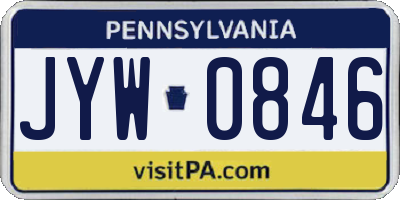 PA license plate JYW0846