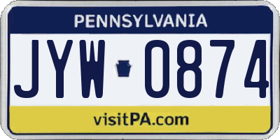 PA license plate JYW0874