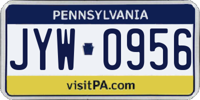 PA license plate JYW0956