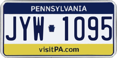 PA license plate JYW1095