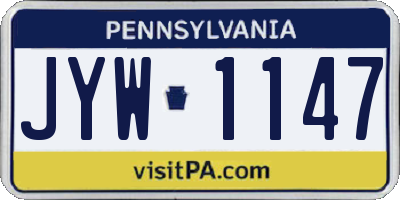 PA license plate JYW1147