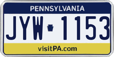 PA license plate JYW1153