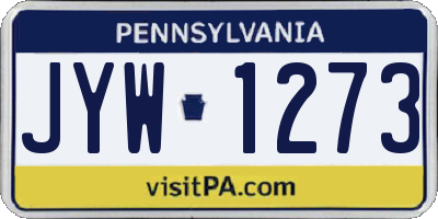 PA license plate JYW1273