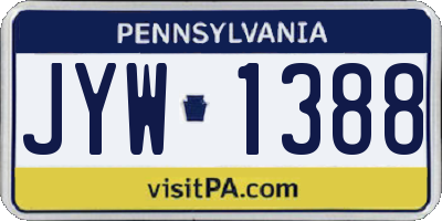 PA license plate JYW1388