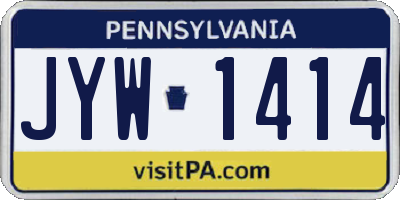 PA license plate JYW1414