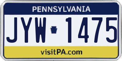 PA license plate JYW1475