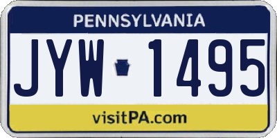 PA license plate JYW1495