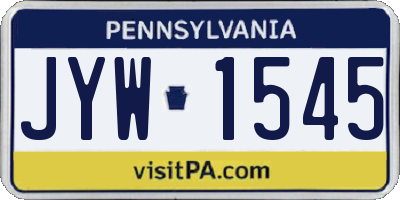PA license plate JYW1545