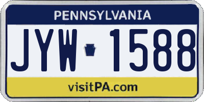 PA license plate JYW1588