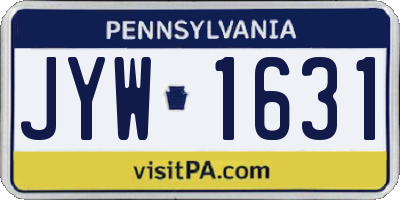 PA license plate JYW1631