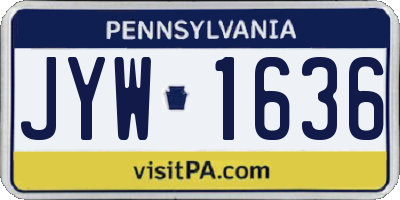 PA license plate JYW1636