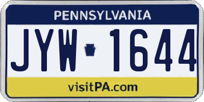 PA license plate JYW1644