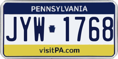 PA license plate JYW1768