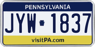 PA license plate JYW1837