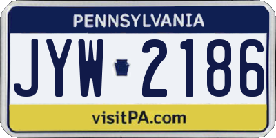 PA license plate JYW2186