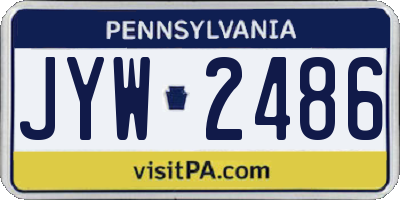 PA license plate JYW2486