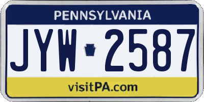 PA license plate JYW2587