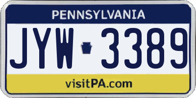 PA license plate JYW3389