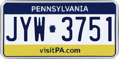 PA license plate JYW3751