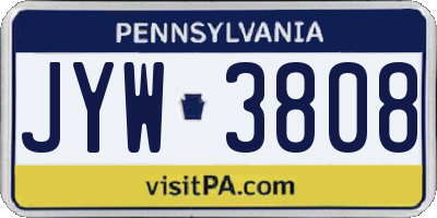 PA license plate JYW3808
