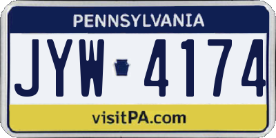 PA license plate JYW4174