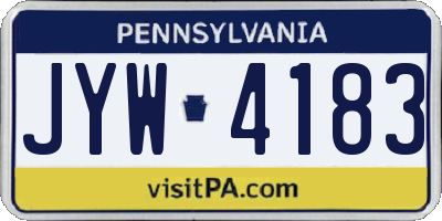 PA license plate JYW4183