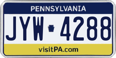 PA license plate JYW4288
