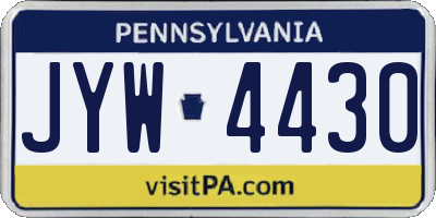 PA license plate JYW4430