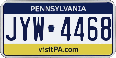 PA license plate JYW4468