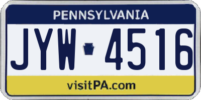 PA license plate JYW4516