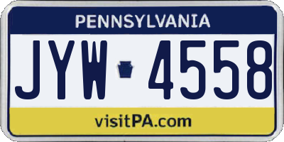 PA license plate JYW4558
